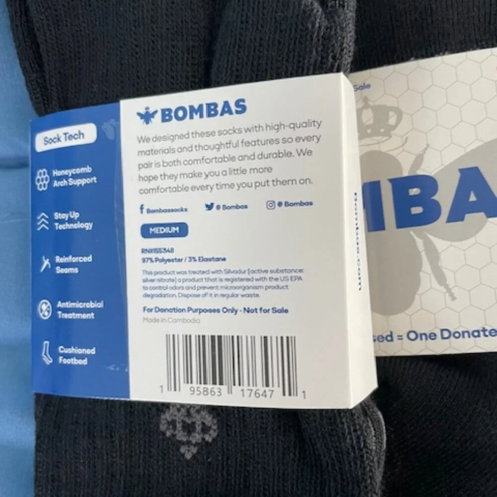 MEDIUM Bombas Socks x 10 pairs BUNDLE Half Calf Black NEW Womens ATHLETIC GOTH - Picture 4 of 10